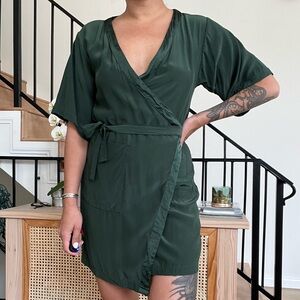 SIR the Label green silk wrap dress size 3